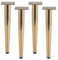 LOVEM Tischbeine Gold, 25cm Möbelbeine Eisen Konisch Tischfüße,Gummi-Pad,Couchtisch/TV Tisch/Beistelltische/Kommode/Nachttisch/Sitzbank Beine Sofas Füße Metall,mit Schraube, 4 Stück (25cm,Gold)