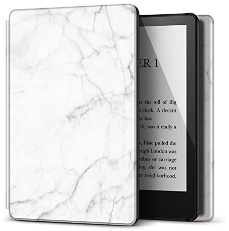 TNP Étui de Protection pour Kindle Paperwhite 2021 6,8 Pouces 11ème génération/Kindle Paperwhite 2021 Signature Edition, Housse et Coque pour liseuse Kindle Paperwhite, Couleur Marbre Blanc