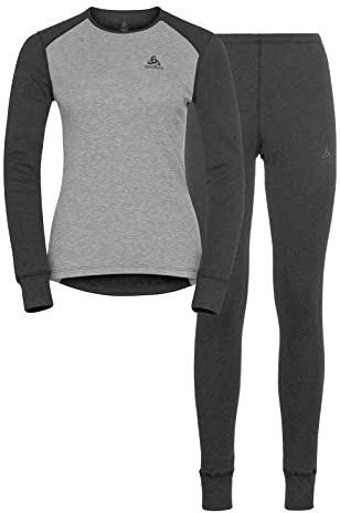 Odlo Damen Funktionsunterwäsche Set ACTIVE WARM ECO, dark grey melange - grey melange, L