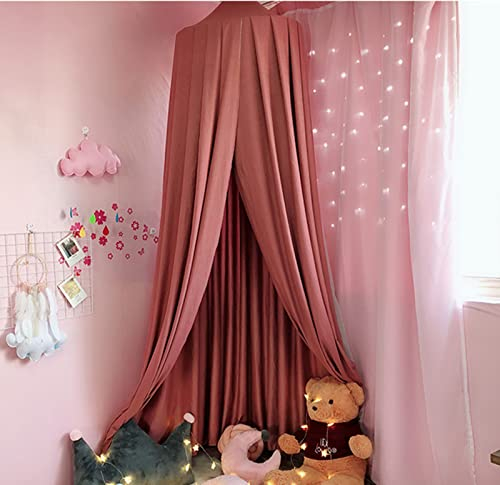Betthimmel Babybett Baldachin Kinderzimmer Baumwolle Moskitonetz Kinderzimmer Schlafzimmer Spielzimmer Dekoration (Rote Bohnen paste)