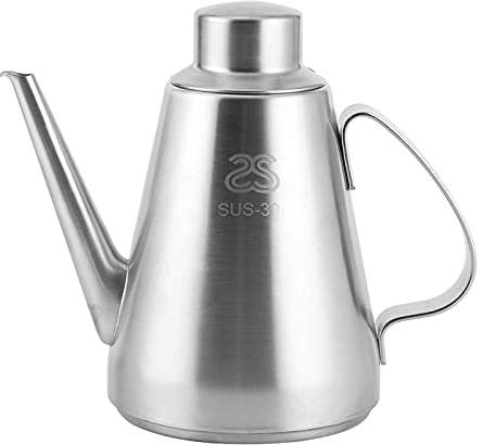 Buachois 460ml Ölkanne Teekanne Edelstahl Öl Flaschen Ölflasche Essig und Öl Spender Ölspender für Küche, Café, Hotel und Restaurant