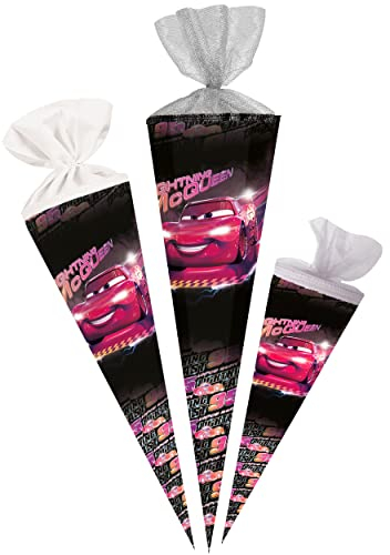 alles-meine.de GmbH Schultüte - Cars/Auto 35-85 cm Größe wählbar Zuckertüte - Tüllabschluß/Filzabschluß - eckig/rund - Jungen - klein & groß - Geschenktüte - Schula..