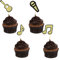 Sumerk Music Notes Cupcake Toppers Rock Music Theme Cupcake Picks Guitar Microphone Birthday Party Supplies - Pack of 28