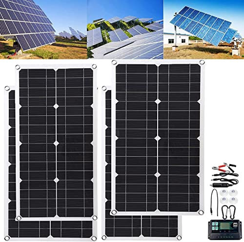 Panel Solar de 250 W, con Controlador de Carga de 30 A, EnergíA Fotovoltaica de MóDulo Monocristalino de Alta Eficiencia para BateríAs de VehíCulos Recreativos, Caravanas y Aplicaciones,4*250W