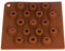 BlueFox Silikonform Gugelhupf, Pralinenform Silikon, Eiswürfelform, Schokoladenform für Kuchenverzierung, Fondantform, Förmchen antihaftbeschichtet Küchenhelfer, Silicone, Farbe: Braun