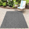HomebyHome In& Outdoor Teppich Wetterfest, Grau 120x170 cm Teppich Küche, Waschbarer Küchenläufer Flachgewebe Sisaloptik Rauten Design Camping Terasse Balkon Outdoorteppich Garten