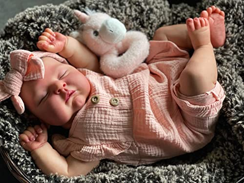 Zero pam Reborn Baby Mädchen 50CM Babypuppe Wie Echtes Baby Silikon Baby Lebensechte Puppe Echt Aussehende Babypuppen Puppen Ab 3 Jahre