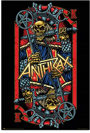 Grupo Erik Poster Anthrax Evil Kings Kunstdruck - Deko Wohnzimmer oder Deko Schlafzimmer - Deko Zimmer - Größe 61 x 91 - Offizielle Anthrax Fanartikel
