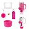 Accessories for Stanley Cup 40oz,2 Silicone Boots for Stanley Tumbler,1 Flower Straw Cover Topper,2 Charms Hooks,1 Lipstick Holder Bag,1 Pompom Ball,1 Cute Keychain Charms (Passion Pink,No Bottle)