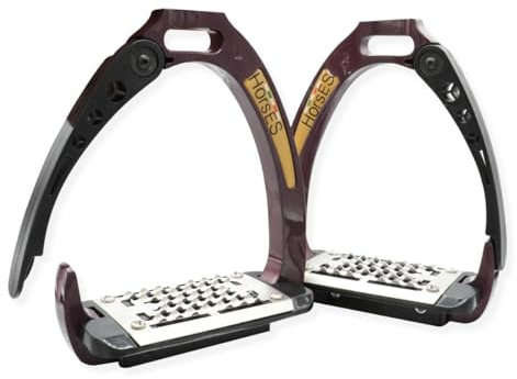 Horses Staffe Sicurezza Safety, Progettate per la Massima Sicurezza e Comfort del Cavaliere, Moderne ed Eleganti (Bordeaux/Nero)