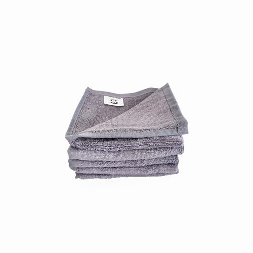 S8 Waschlappen Bambus, 3er Set, 100% Bambus, Extra Saugstark, Ohne Chemikalien & Kunststoff, Hohe Hautverträglichkeit, Weich, Schnell trocknend, Handtuch für Baby, Erwachsene und Kleinkinder, Grau