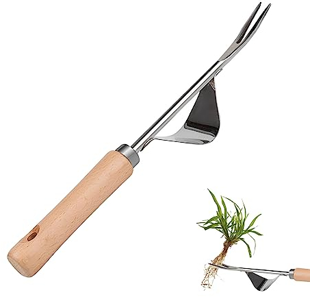 Fychuo Hand Weed Remover Tool, Stainless Steel Hand Weeding Tools for Garden, 31cm/12.2 Manual Weed Puller Root Remover Hand Weeder Tool for Grass Patio Lawn Farmland Dandelion (Y-Shaped)