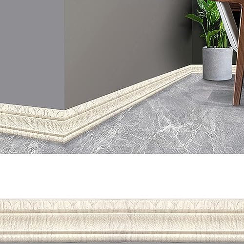2,3 m dekorative Leisten Wandverkleidung Linie Sockelleiste Bordüre Dekor Aufkleber Selbstklebende Sockelleiste Ecke Linie Aufkleber Home Leisten Trim Flexible Formteil Decke Grenze (E)