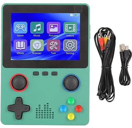 Handheld-Spielekonsole, Retro-Game-Player, 3,5-Zoll-IPS-HD-Bildschirm, Tragbare Spielekonsole mit 32 GB Speicherkarte, Unterstützt 11 Simulatoren