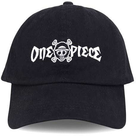 Roffatide Anime One Piece Baseballkappe Einstellbare Stickerei Luffy Baseballmütze für Männer Frauen Baumwolle Papa Hut gedruckt Hut
