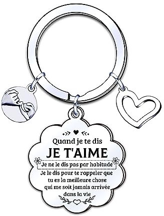 ZYMGUO Cadeau Porte-clés idéal pour couple petite amie petit ami,-Je t'aime-Saint Valentin Cadeau (7)
