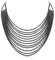 EVER FAITH Mehrschichtige klobige Halskette, Glitter Grau Strass Wasserfall Mehrstrang Multi-Strand Ketten Statement Lätzchen Halskette lange Kette Modeschmuck