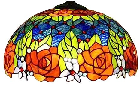 AIBOTY Tiffany Lampenschirm Ersatz Nur W20H10 Zoll Buntglas Lampenschirm Passend Für Tischlampen Floor Lampe Schreibtischlampe Deckenleuchte Pendelleuchte Kronleuchterlicht,Rose