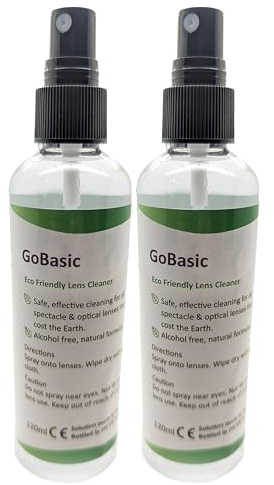 GoBasic Eco Friendly Alcohol & VOC Free Pump Action Lens Cleaning Spray For Spectacles & Glasses 120ml (2 X 120ml)