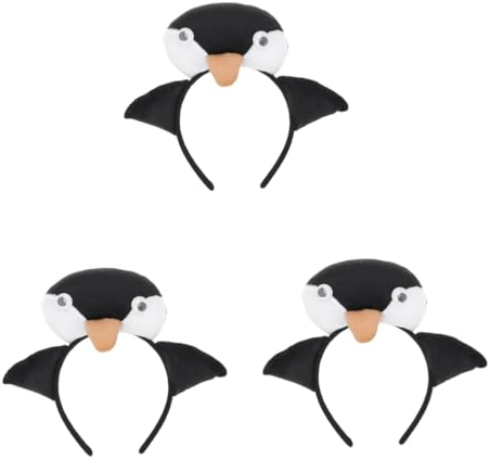 Holibanna 3St bandana stirnband Plüsch-Pinguin-Stirnband ausgefallene Haargummis Tiara Weihnachtsstirnband Haarbänder Pinguin-Haarschmuck Pinguin-Haarband Füllung Kopfbedeckung bilden Kind