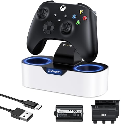 NEWDERY Solo Charger Station per controller wireless Xbox, dock di ricarica rapida, supporto di ricarica singolo per controller Xbox One/serie X|S