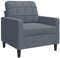 vidaXL Fauteuil Gris foncé 60 cm Velours, Fauteuil, canapé Confortable, siège de canapé, canapé, Fauteuil de Club, Fauteuil TV, canapé de Relaxation