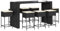 vidaXL Gartenbar Set 9-TLG., Gartenmöbel mit Kissen, Bartisch Stehtisch Barhocker Barstuhl, Theke Bar Tresen Gartentheke Sitzgruppe, Schwarz Poly Rattan