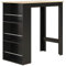 HOMCOM Table de Bar Table Haute de Cuisine Mange-Debout comptoir - dim. 112L x 57l x 106H cm - 3 étagères - Noir