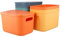 ZEONHEI 8 PCS Coloured Storage Boxes With Lids, Stackable Plastic Storage Baskets, Practical Bathroom Storage Containers for Living Room, Kitchen, Bedroom, Bathroom