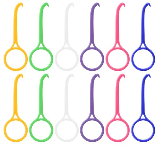 OFFCUP Aligner Removal Tool, 12PCS Retainer Remover Tool Kits, Invisible Braces Removal Tool Aligner Tooth Hook Braces Remover Hook for Invisible Brace Tooth Cleaning Oral Care (6 Colour)