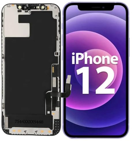 h24z 6,1 Zoll LCD Touchscreen Display – Premium Ersatzbildschirm mit Rahmen für iPhone 12 | Schnelle & zuverlässige Bildschirmreparatur