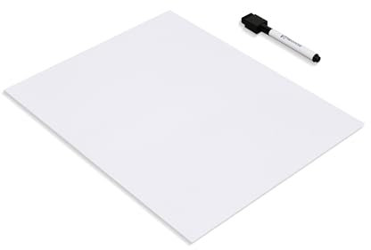 Neomate Hoja magnética de vinilo para planificador de pizarra blanca, 23 x 30 cm, horizontal, película flexible de borrado en seco para nevera, oficina o armario de metal, incluye rotulador