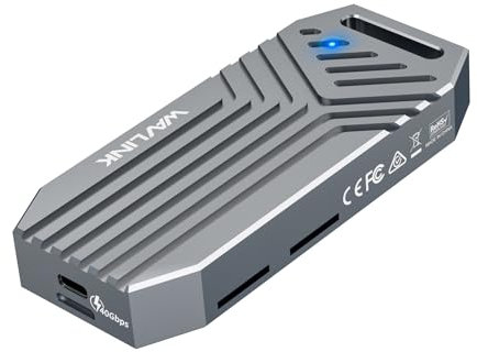WAVLINK 40Gbps PCIe NVMe SSD Enclosure, USB4 External Hard Drive Enclosure, for B+M/M-Key PCIe SSD 2280 Size, Tool-Free Installation, Compatible with TBT4/TBT3/USB4/USB3.2 and More