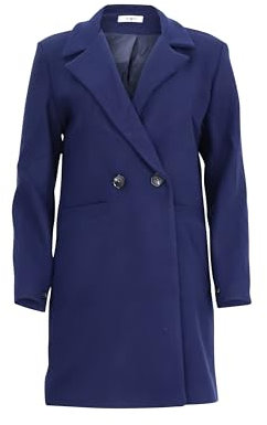malito Damen Kurzmantel - edle Jacke mit Knöpfen - schicke Übergangjacke - Jacke mit Taschen 19691 (dunkelblau, L)