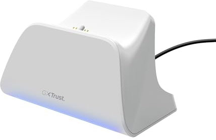Trust GXT 255W Chargeur Manette PS5, Station de Charge Manette Dualsense Playstation 5 avec Design Place-on, Charge Rapide, LED, Coussinet Antidérapant, Câble USB-C-C Inclus, Accessoires PS5, Blanc