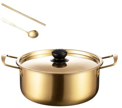 Pot de nouilles de cuisine coréen Ramen Ménage Double Poignée Multifonction Ramyun Instant Nouilles Pot pour arrière-cour 20 cm