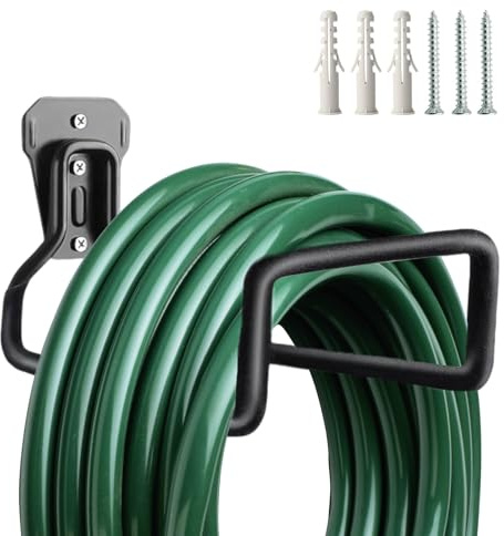 IVEOPPE Supporto per tubo da giardino da parete - supporto metallico tubo da giardino, gancio durevole per giardino, garage o giardino