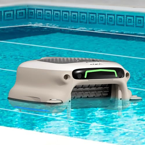 VNATWGOO Robot Pulitore Elettrico Automatico per Piscine, Skimmer per Piscine Senza Fili con Batteria da 7800 mAh, Autonomia di 6 Ore per Piscine Esterne E Spa