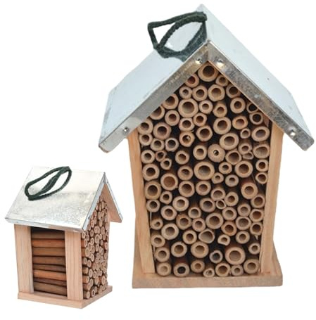 Bestäuberhaus, Bienenhäuser für den Garten, Bienenstock - dekorativer Lebensraumhütte, Nistplatz, Außendekoration für den Balkon des Hinterhofs