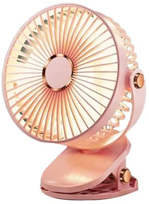 Agmoctz 6 Inches Clip Fan Plug-in USB Rechargeable Strong Wind Power Mini Mute Portable Desktop Office Fan, Easy Install Pink