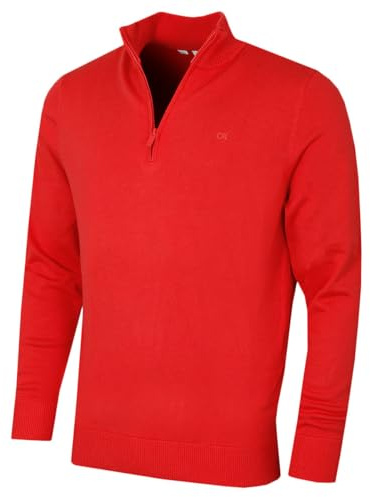 Calvin Klein Mens 2026 Campus 1/2 Zip All Season Easy Care Sweater