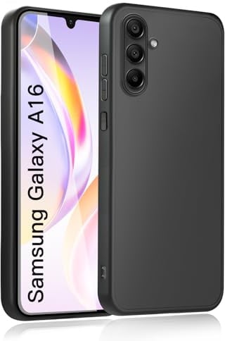 wsiiroon Handyhülle für Samsung Galaxy A16 Hülle, Stoßfest Kratzfest, Fingerabdruck, Anti-Rutsch Fallschutz Schutzhülle, Anti-Öl, Unterstützt kabelloses Laden für Samsung Galaxy A16 Case (Schwarz)