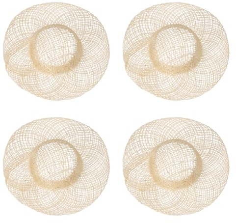 sourcing map Pcs Mini Straw Hats, Knitting Miniature Doll Straw Hats Natural Small Cap for Dollhouse DIY Craft Decoration Accessories Mini House Garment Decor