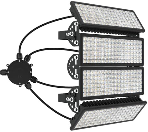 HOPEDAMAI 400W LED Strahler Außen mit Abzweigdose, 3000K 56000LM Fluter | IP67 Wasserdicht & Robust, Flimmerfrei, 10kV Blitzschutz. Gemütliches warmes Licht, 180° verstellbar. Ideal für Parkplatz