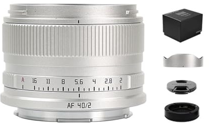 Lens, Objectif à Grande Ouverture AF 40mm F2, Plein Cadre, Mise au Point Automatique, Compatible for Leica Sigma Lumix Panasonic, caméra à Monture L S9 S5 S5II,for Camera(Silver,Lens)