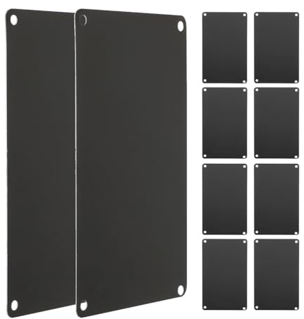 Operitacx 10pcs Personalised Engraved Blank Plaques, 5.9 x 4 inch Aluminium Door Signs, Metal Diy Name Plates for Office Business Memorial Pet Dog Engraving Bench Wall Mount(Black)