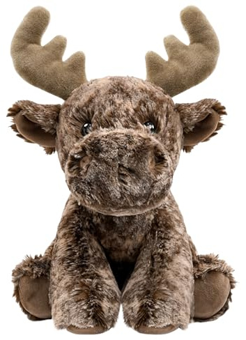 shownicer Plüschtier Elch Kuscheltier Stofftier Kawaii Hirsch Plüsch Kissen Spielzeug Geschenk für Kinder Erwachsene Weihnachten (Elch - Braun, 25cm)