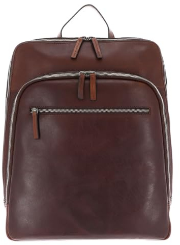 Leonhard Heyden Leder Laptoprucksack mit Laptopfach Roma Business Rucksack 5391 Braun dunkelbraun