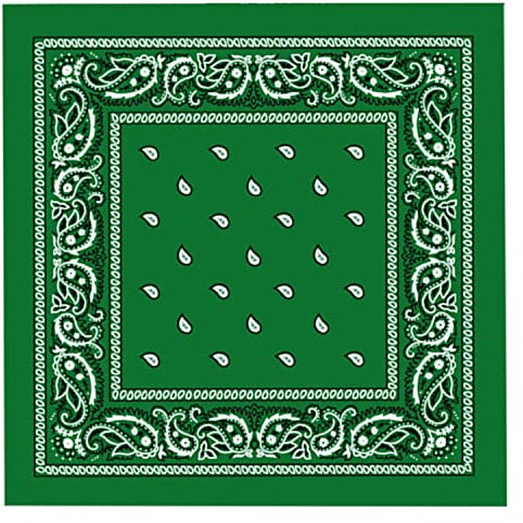 WedDecor Green Bandana For Men Women Cotton Unisex Paisley Head Scarf Wide Headband Fashion Accessory for Riding, Motorcycling, Hiking, Fishing, Outdoor Activities, 54cm