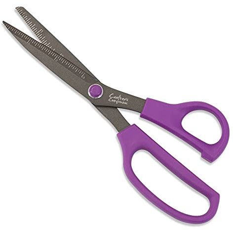 Sharp Craft Scissors for Adults - Japanese Precision Stainless Steel Blades - Non-Stick Teflon Coated - Ergonomic Design - Perfect for Paper, Card, Felt and Fabric - by Crafters Companion (9 Inch)